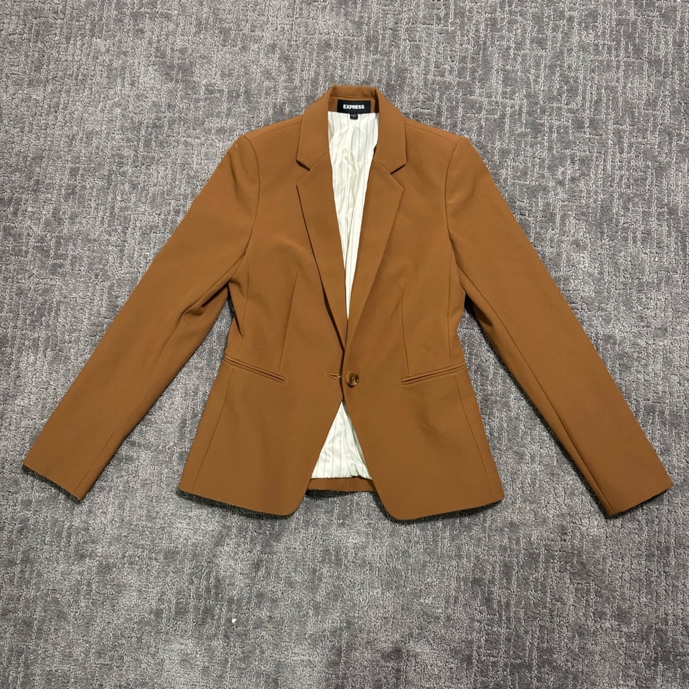 Brown Express Blazer Suit Jacket - Matching Skirt and Pants Also Available